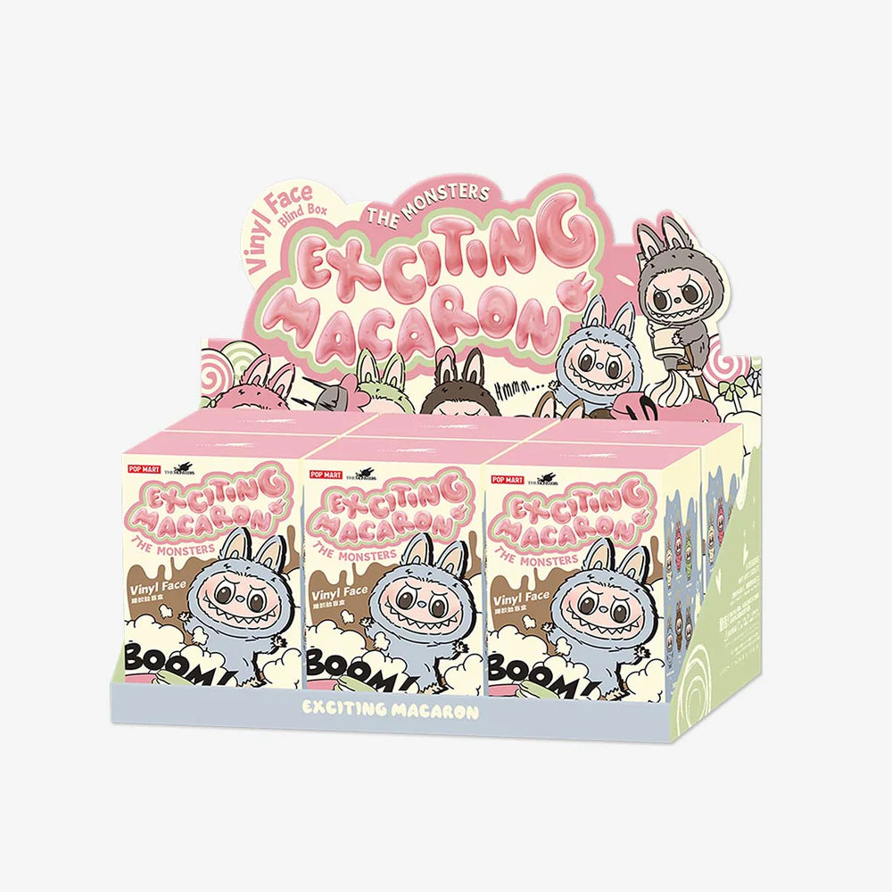 POP MART The Monsters - Cute Macaron Color Series Delicious Macarons Vinyl Blind Box, Random Design Action Figure Collectible Toy Home Decor